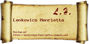 Lenkovics Henrietta névjegykártya